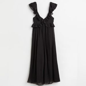 H&M Black Ruffled Dress